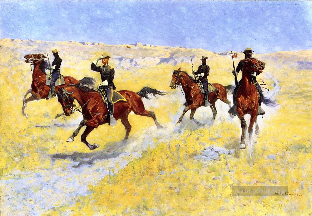 der Fortschritt 1898 Frederic Remington Indiana Cowboy Ölgemälde